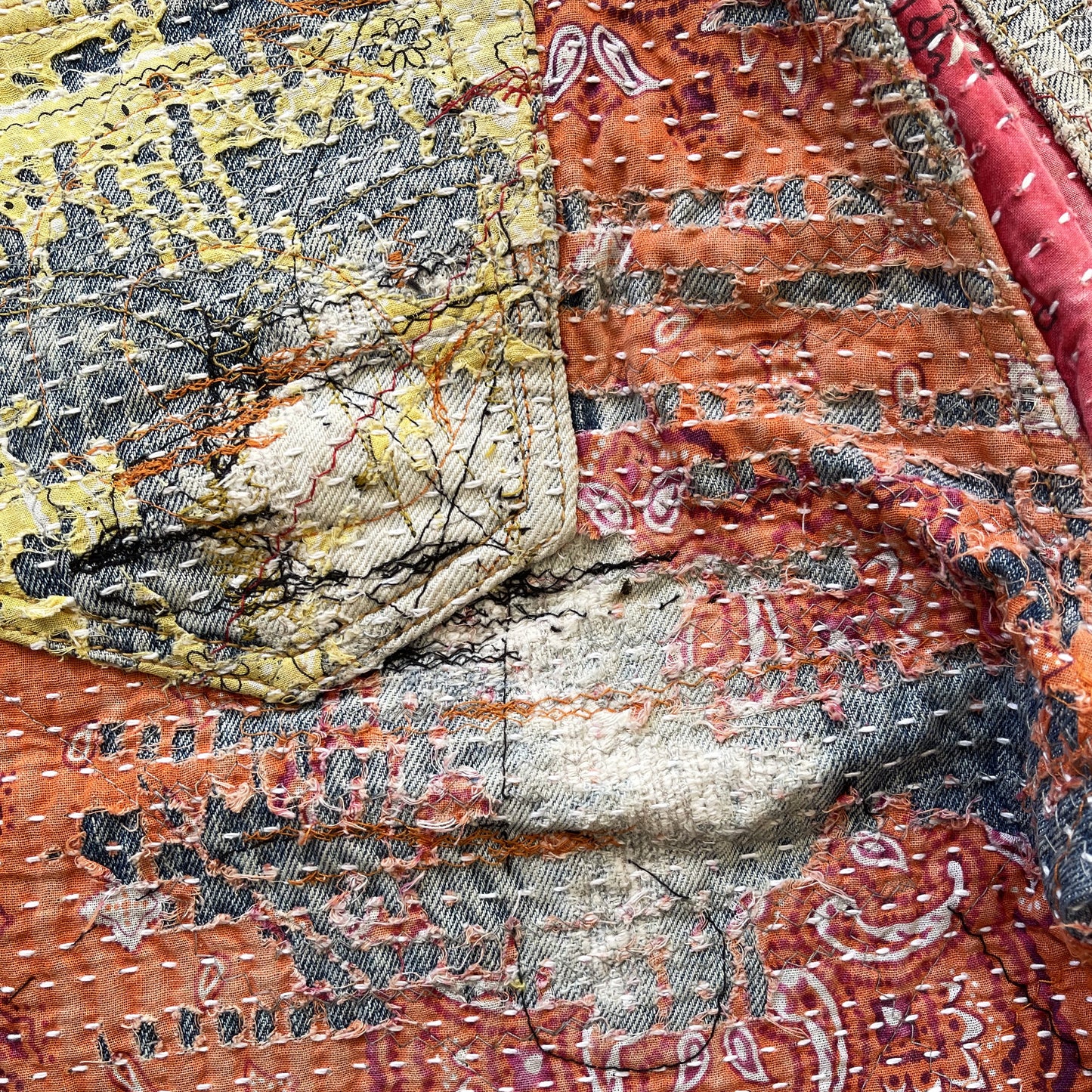 Boro Bandana Sashiko Distressed Jeans - W30"