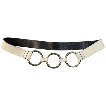Vintage 2000s Prada Leather Ring Belt Size W32 | O/S, Silver