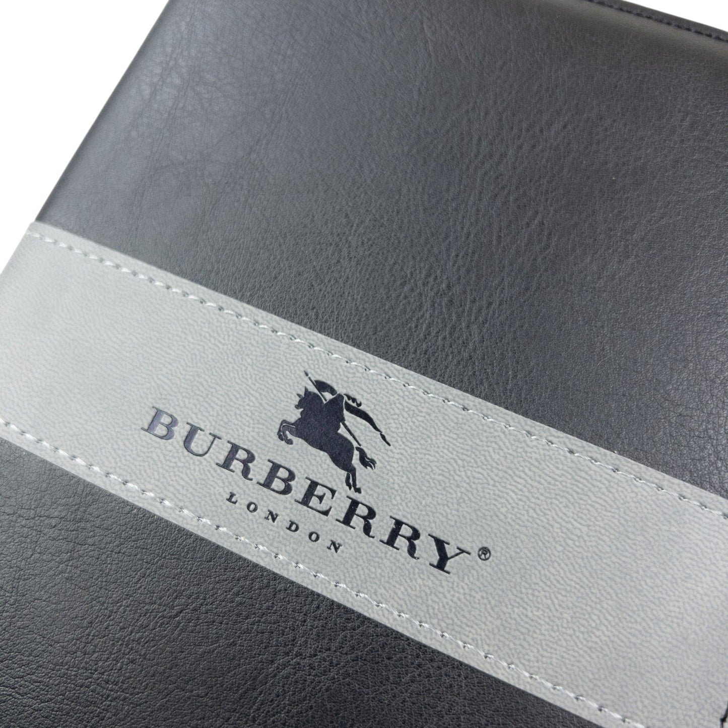 Vintage 2000s Burberry Leather A5 Notebook | O/S, Black