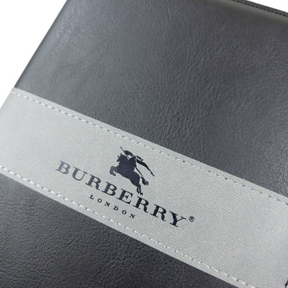Vintage 2000s Burberry Leather A5 Notebook | O/S, Black