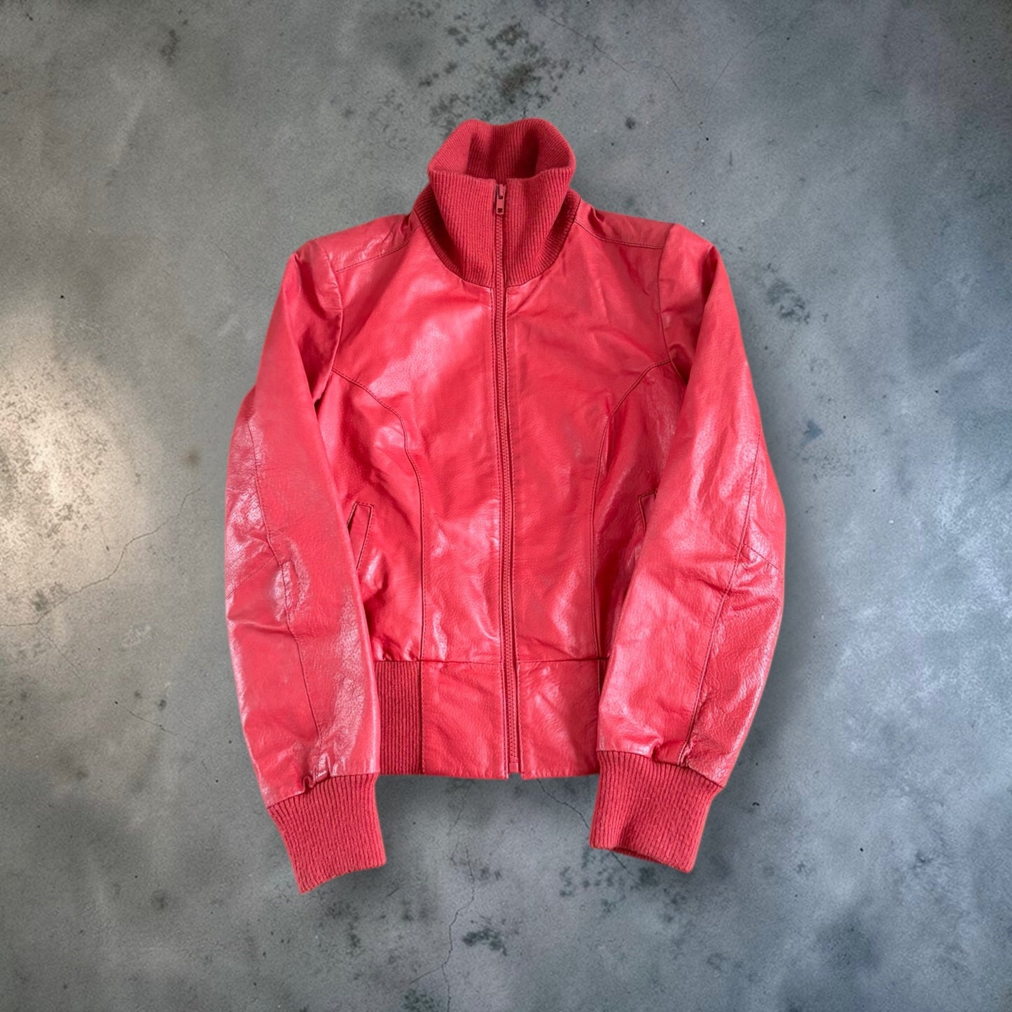 Y2K Leather Jacket | Red, Red
