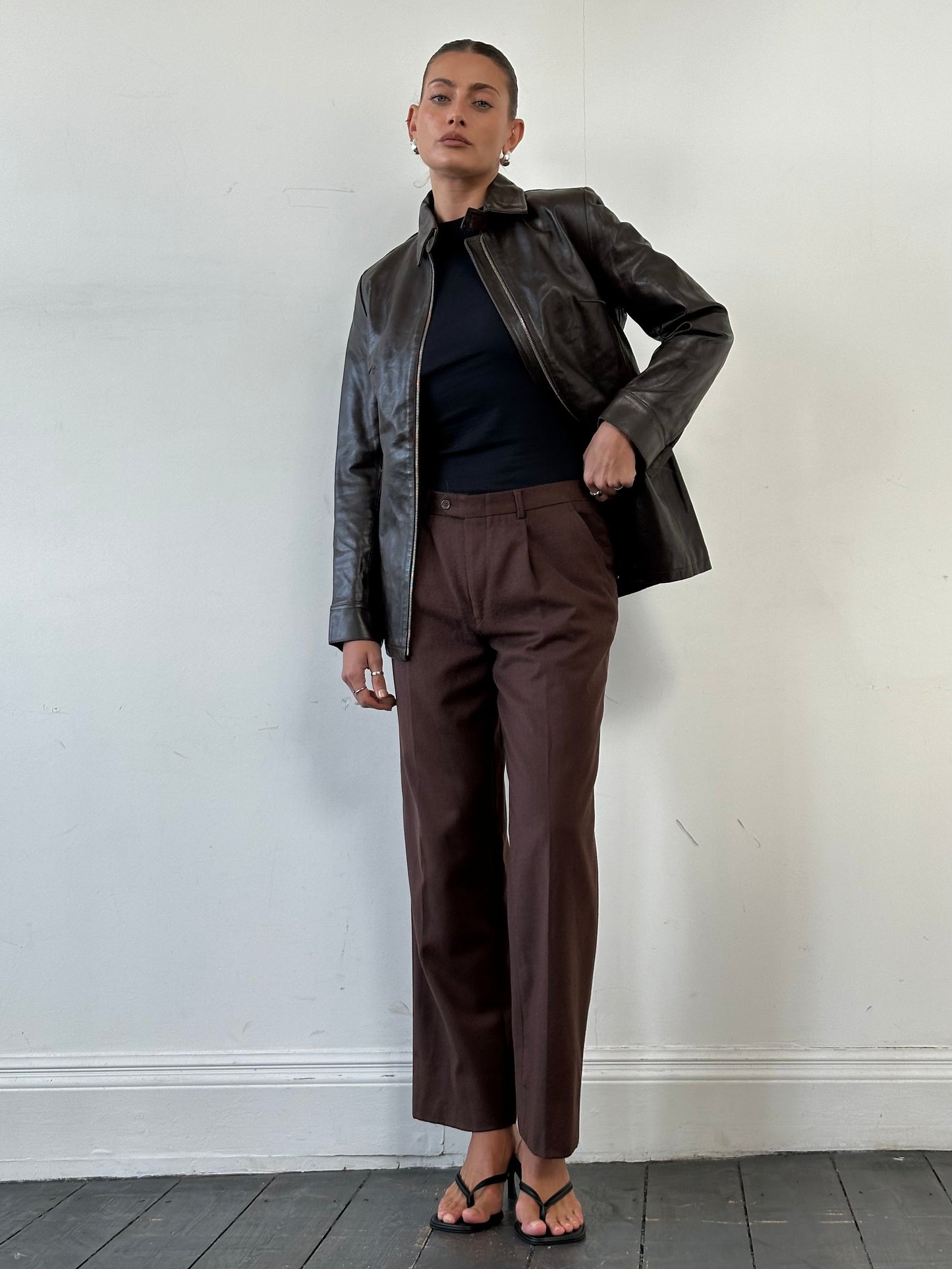 Italian Vintage Pure Brushed Wool  Trousers - W32