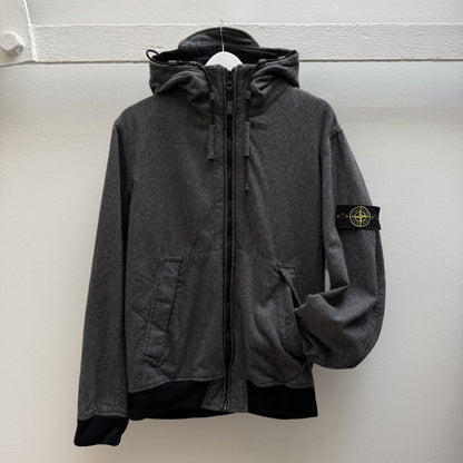 Stone Island Melange Wool Poly Jacket (L) | Large, Grey