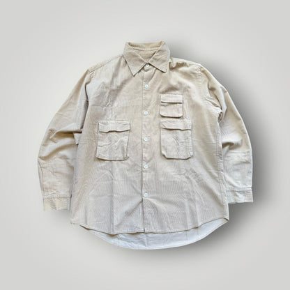 Nepenthes by Todd Killian NYC Micro Cord 3D Pocket Utility Overshirt M/L | O/S, Cream