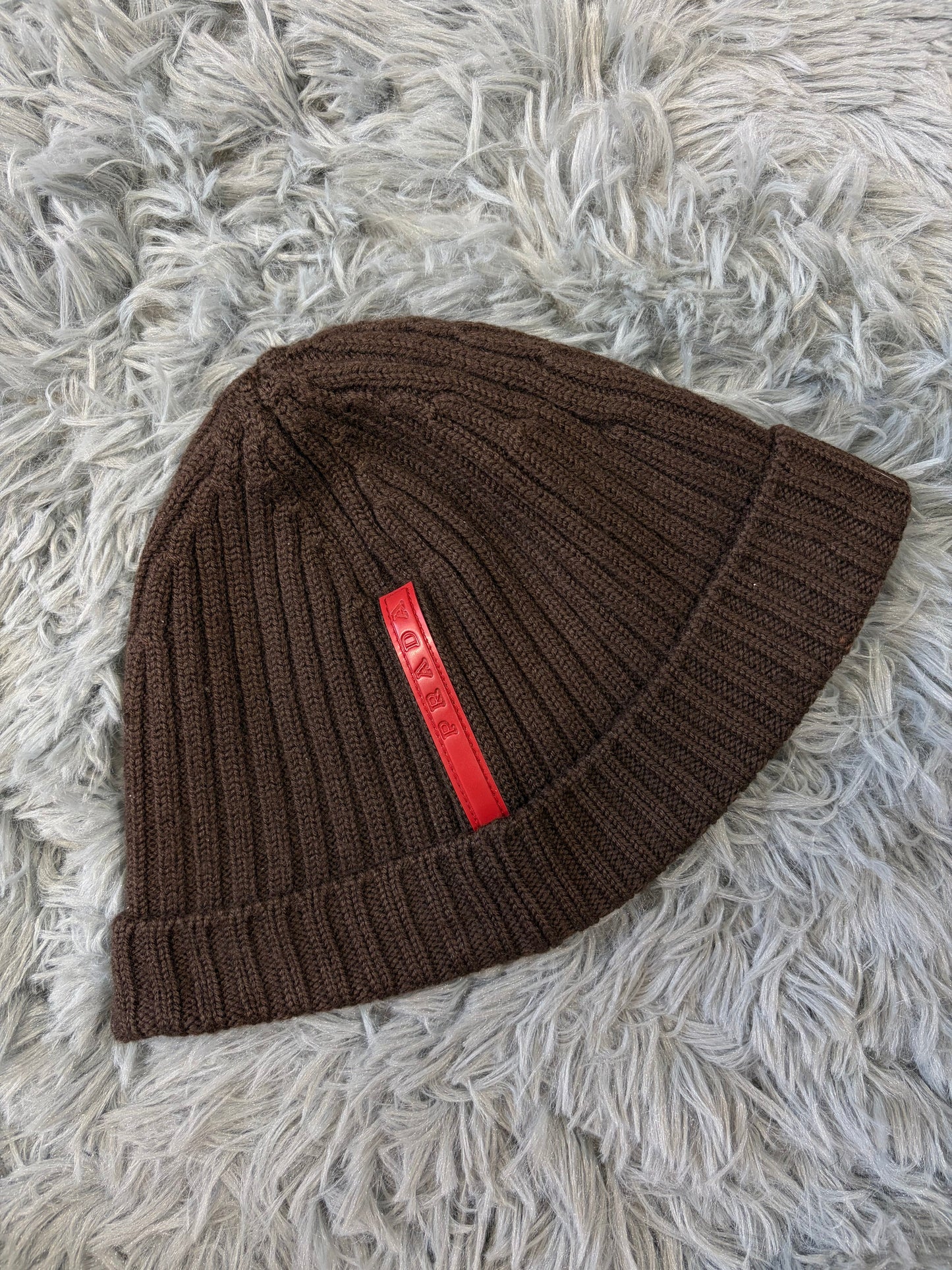 Prada Sport 00’s Brown Wool Ribbed Fisherman’s Beanie | O/S, Brown