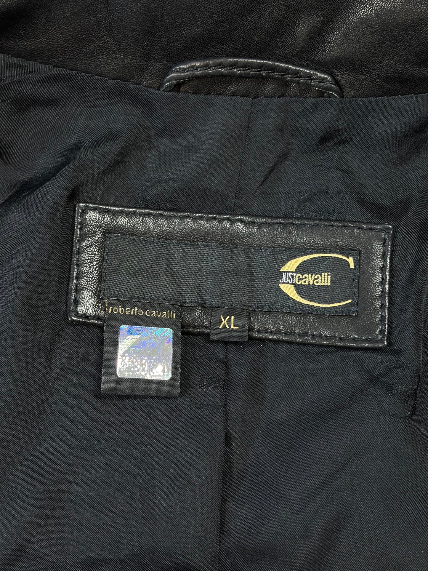 Just Cavalli SS08 Leather Quilted Multipocket Panelled Biker Jacket - L | O/S, Black