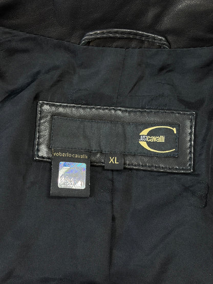 Just Cavalli SS08 Leather Quilted Multipocket Panelled Biker Jacket - L | O/S, Black