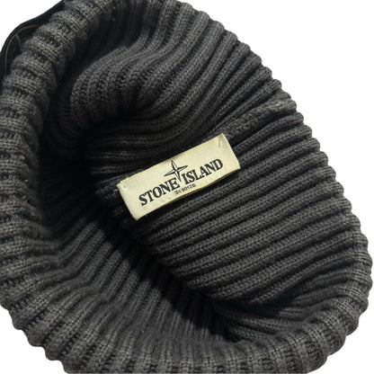 Stone Island Ribbed Beanie | O/S, Charcoal
