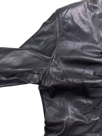 Dom & Ruby 2010s ruched leather jacket | Black, Black