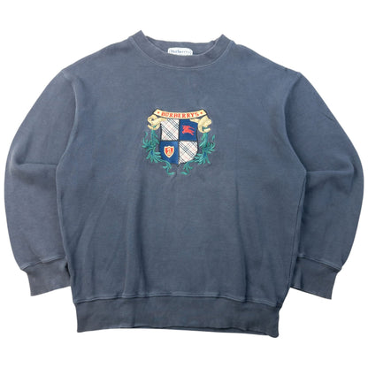 Vintage 90s Burberry Embroidered Sweatshirt Size XS | XS, Grey