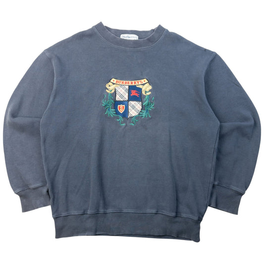 Vintage 90s Burberry Embroidered Sweatshirt Size XS | XS, Grey