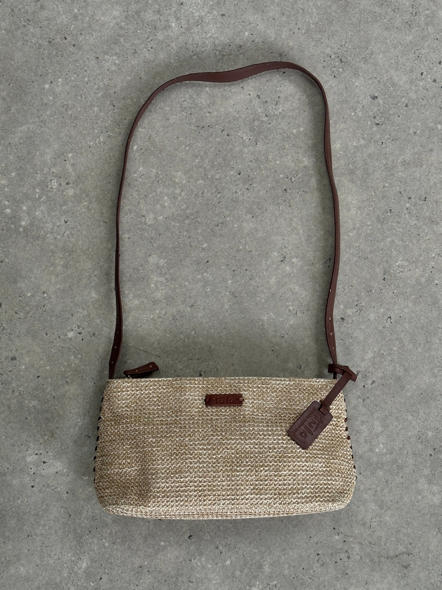 Vintage Raffia Crossbody Bag