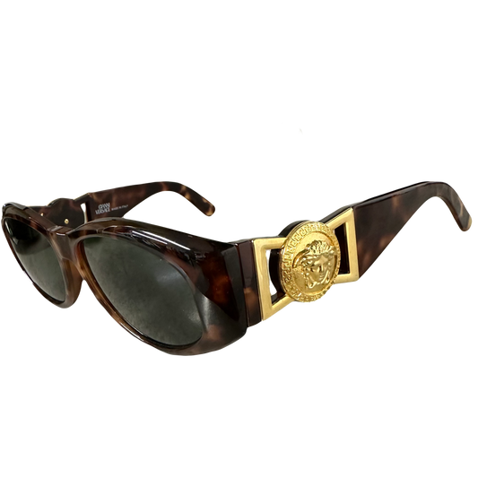 Versace 90s Medusa Head Sunglasses In Tortoise