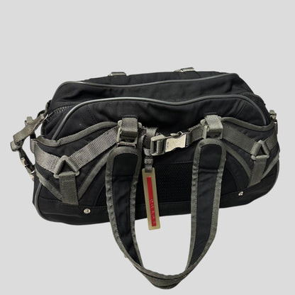 Prada Sport 00’s Lightning Strap Bondage Metal Buckle Mesh + Nylon Bag