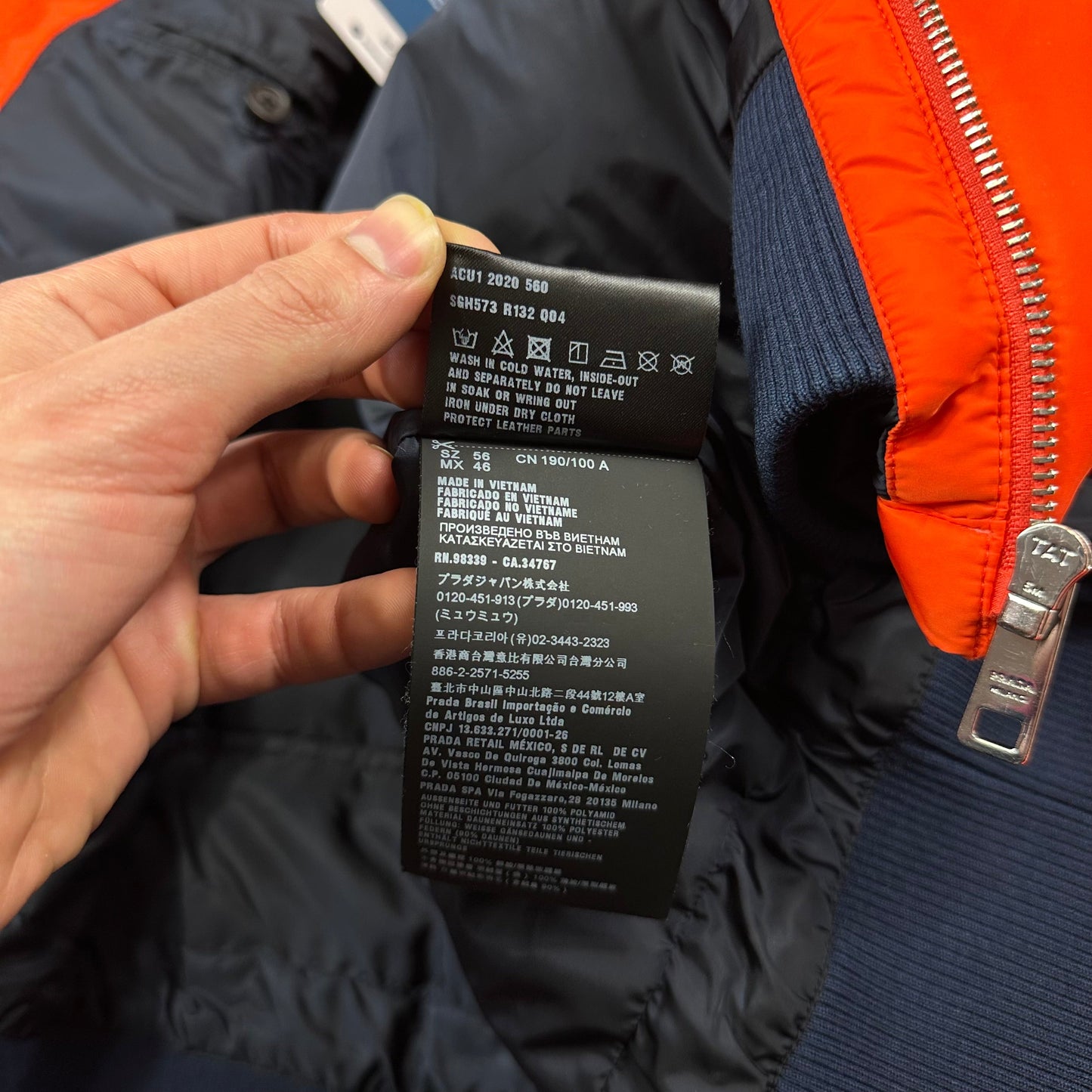 Prada Milano 2020 Orange Nylon Puffer Jacket - IT56 (L/XL)