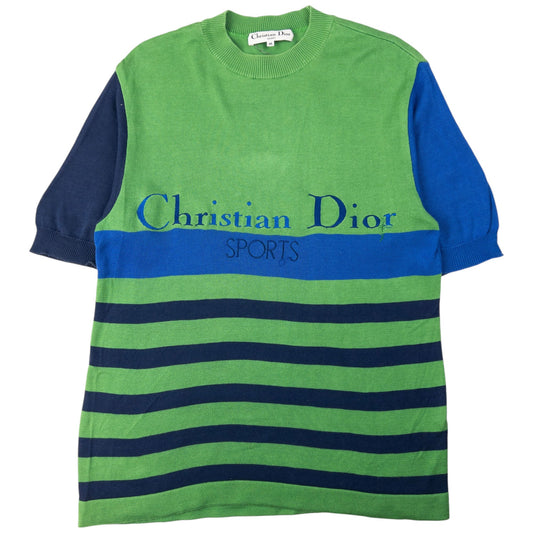 Vintage Dior Sports Striped Knit T Shirt Size M