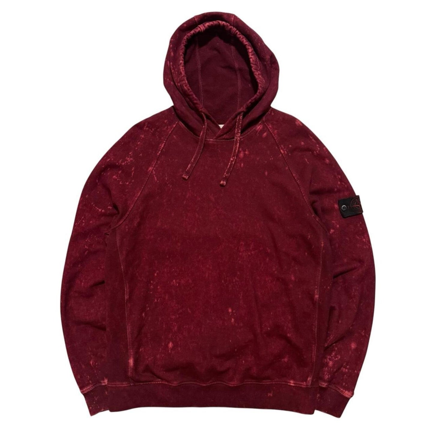 Stone Island Tye dye Pullover Hoodie | Large, Burgundy