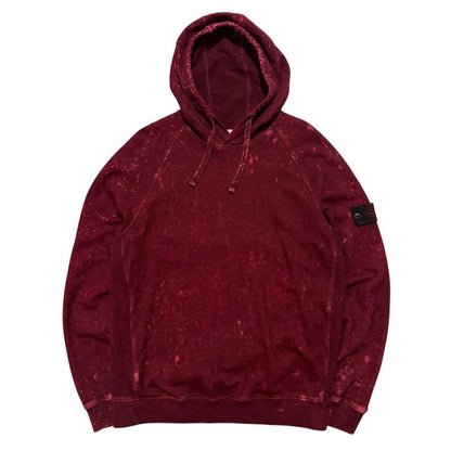 Stone Island Tye dye Pullover Hoodie | Large, Burgundy