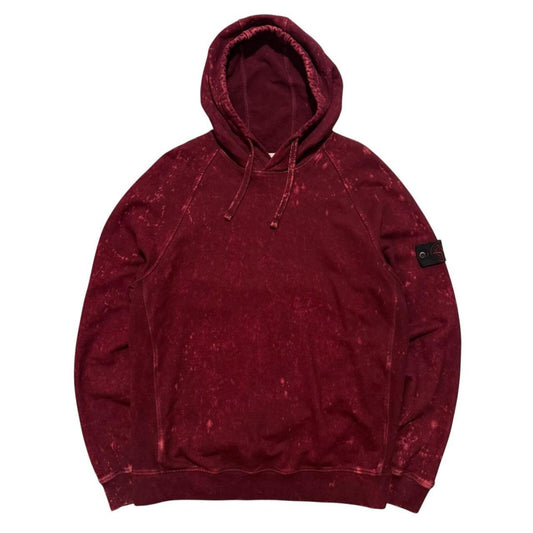 Stone Island Tye dye Pullover Hoodie | Large, Burgundy