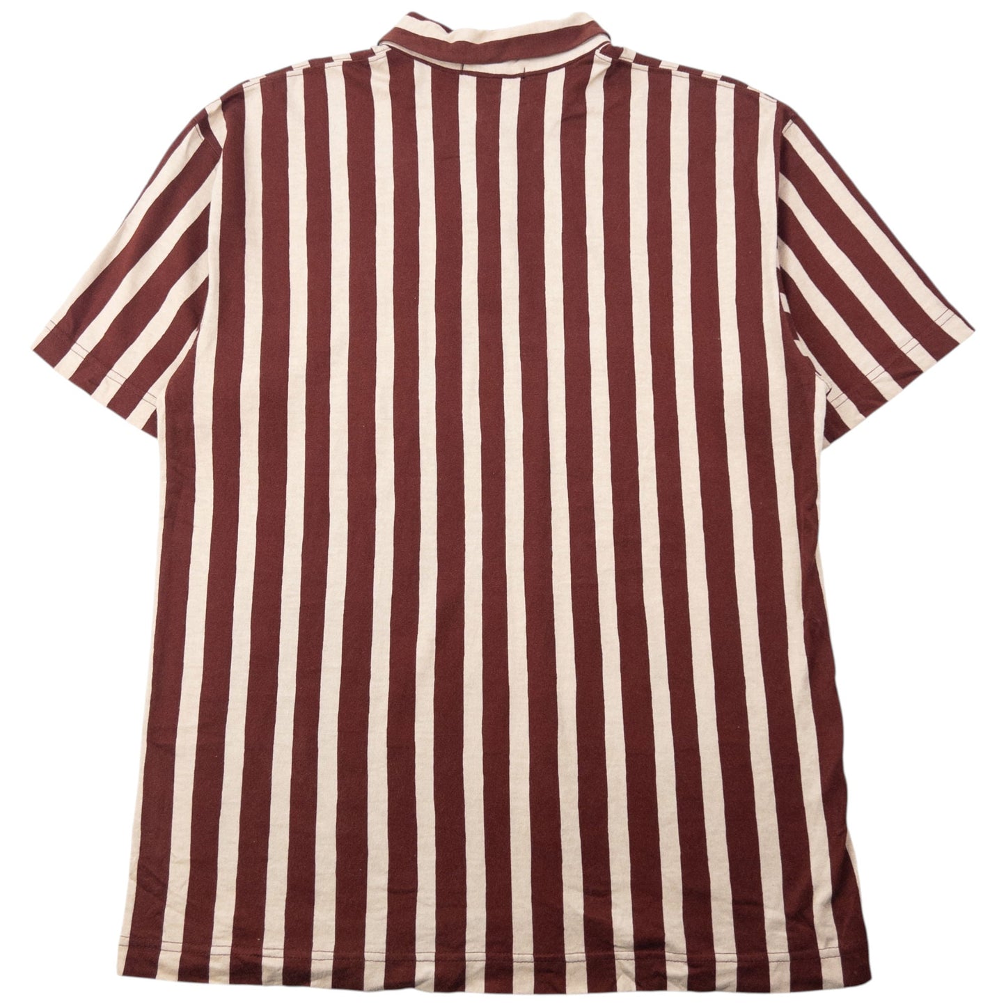 Vintage 2000s Issey Miyake MEN Striped Polo Shirt Size M | Medium, Brown