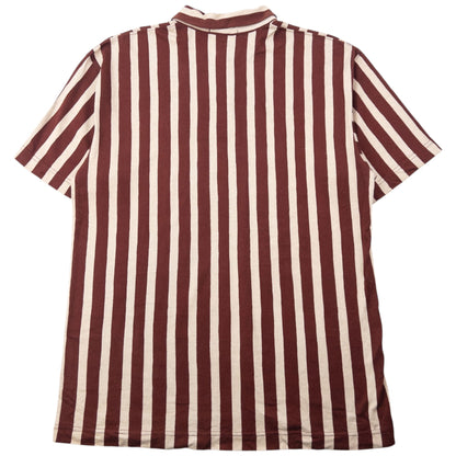 Vintage 2000s Issey Miyake MEN Striped Polo Shirt Size M | Medium, Brown