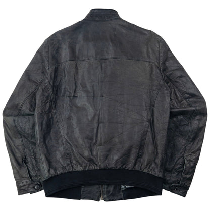 Vintage 2000s Hugo Boss Zip Up Leather Jacket Size M | Medium, Black