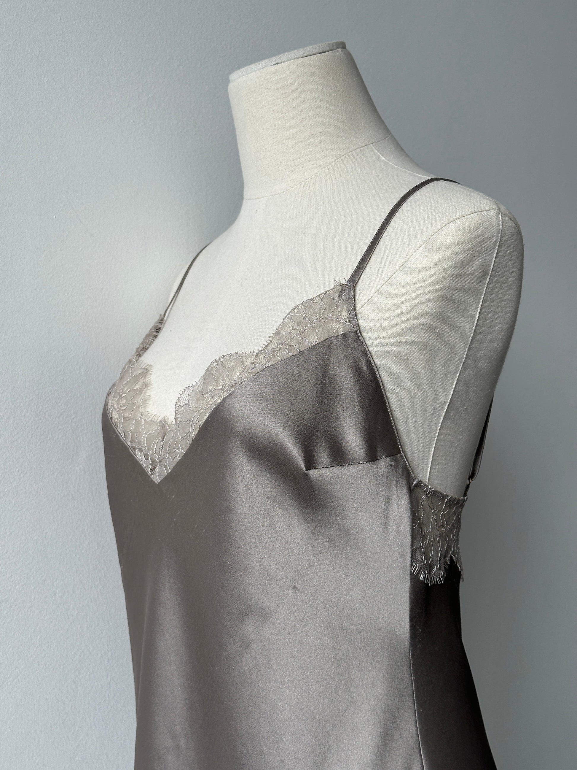 Victoria's Secret 2000s Satin Lace Mini Slip Dress - S