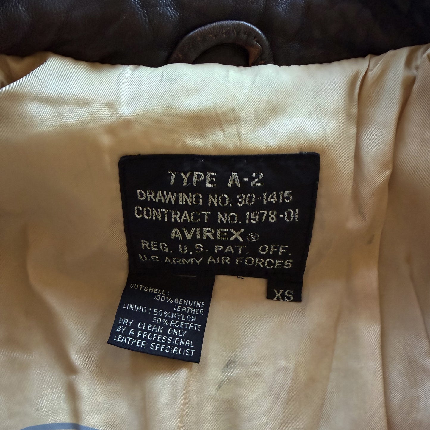 Avirex 'Sleepy-Time Gal' A2 Leather Flight Jacket - XS / S