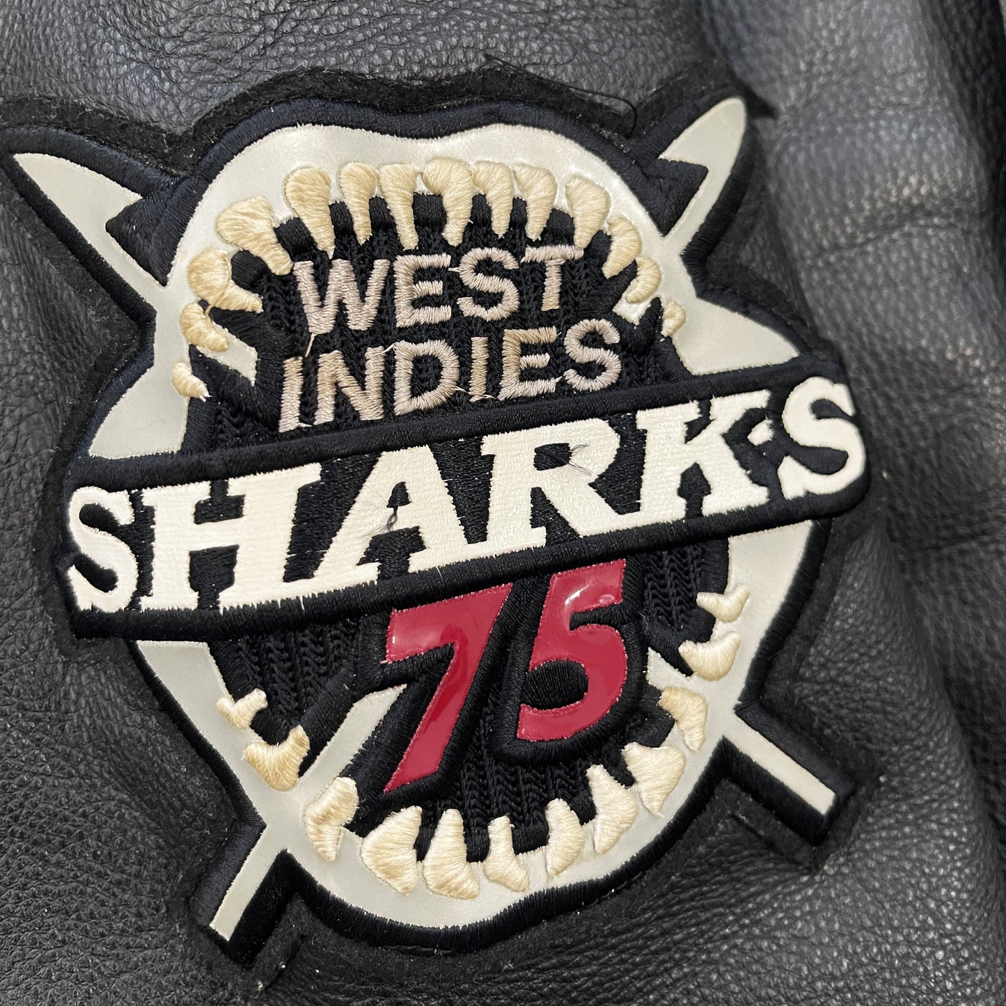 Avirex West Indies Sharks Leather Varsity Jacket - L