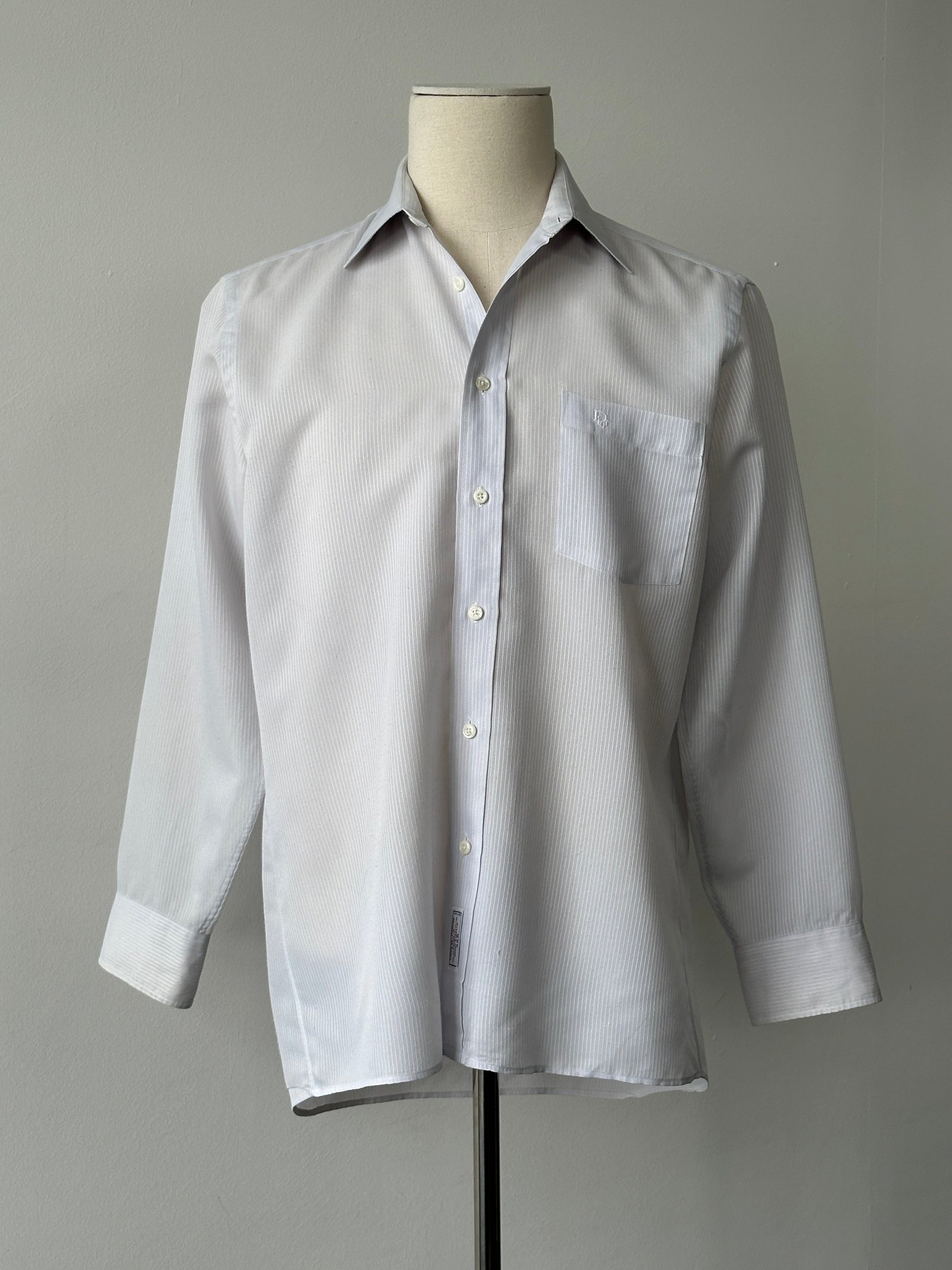 Christian Dior Chemises 1990s Striped Logo Shirt - L