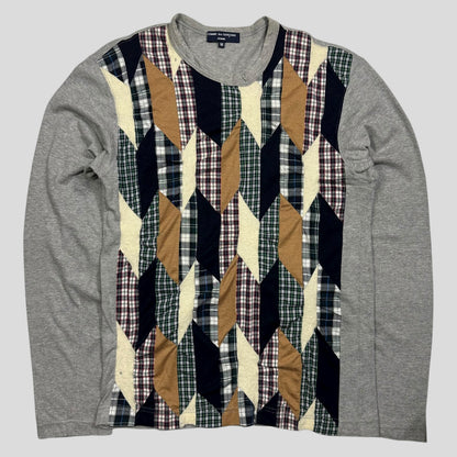 Comme Des Garçons Homme 00’s Reconstructed Plaid Longsleeve - S | Medium, Grey