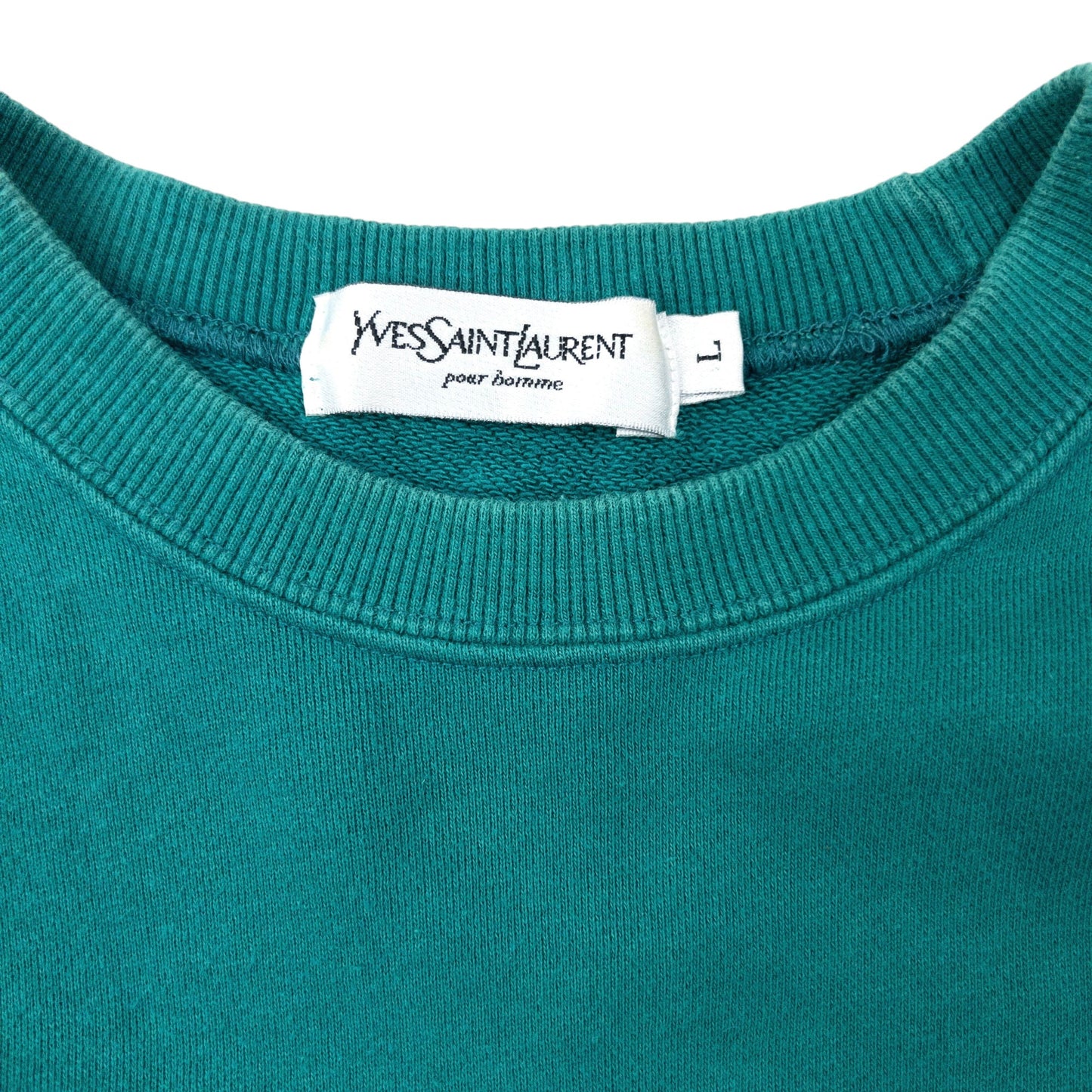 Vintage 2000s YSL Yves Saint Laurent Embroidered Sweatshirt Size M | Medium, Green