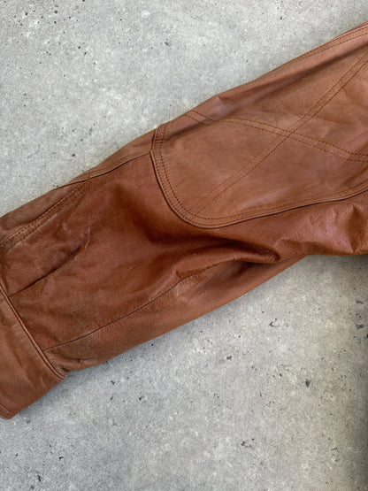 Vintage 1980s Leather Bomber Jacket - L