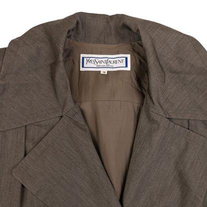 Vintage 80s YSL Yves Saint Laurent Trench Jacket Size XXL | XXL, Brown