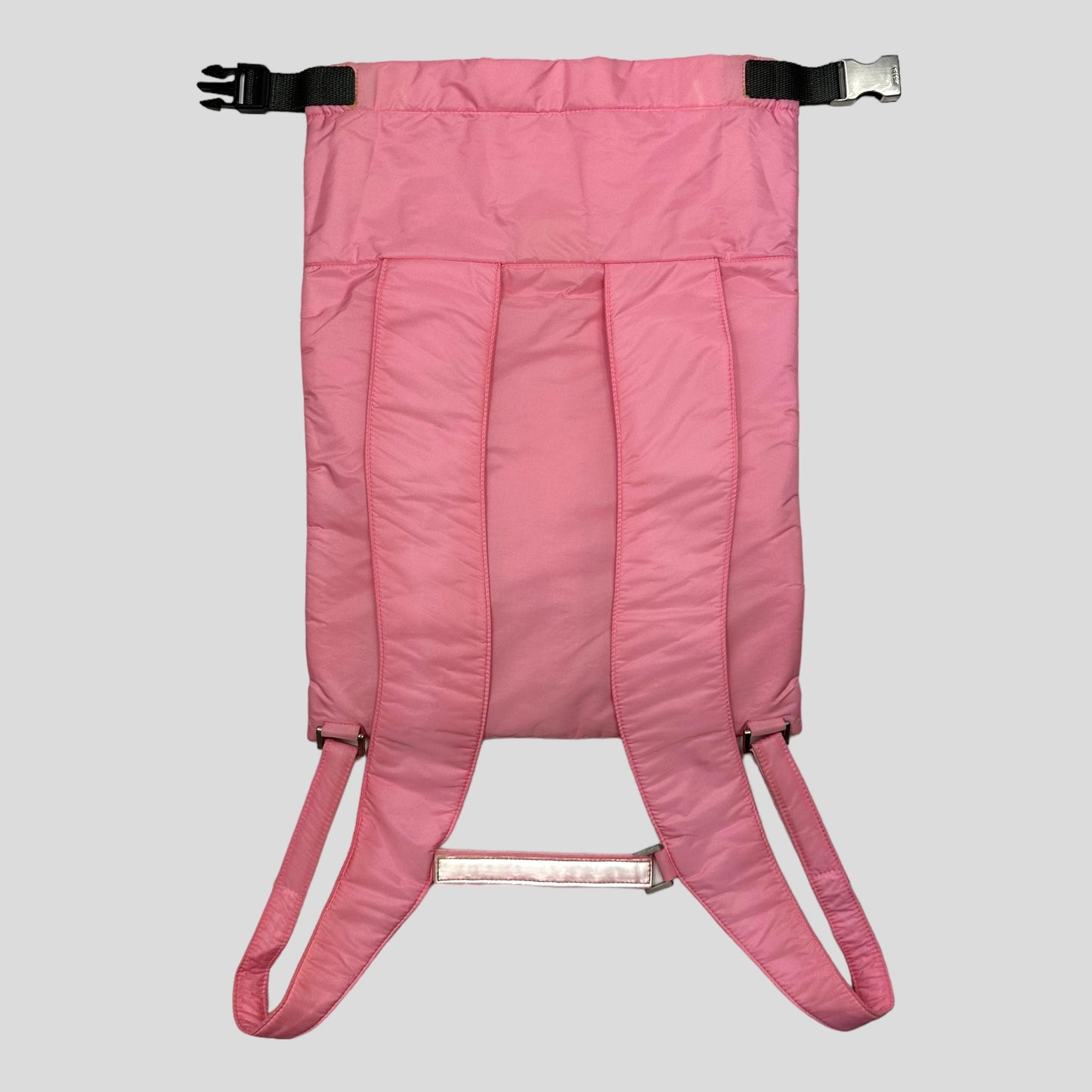 Prada Sport SS99 Baby Pink 3m Nylon Bucket Backpack + Cards & Dustbag
