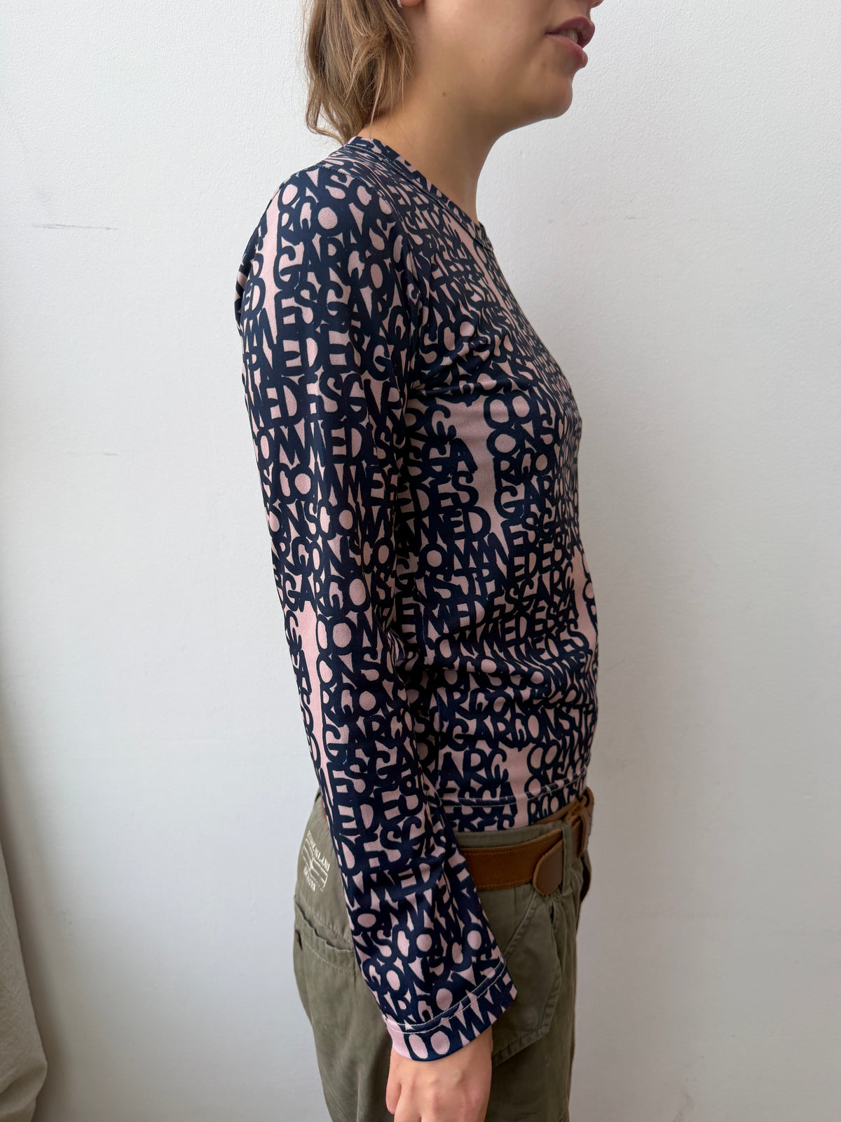 Comme Des Garçon X baanai SS19 All-Over Print Long Sleeve | Small, Pink, Black