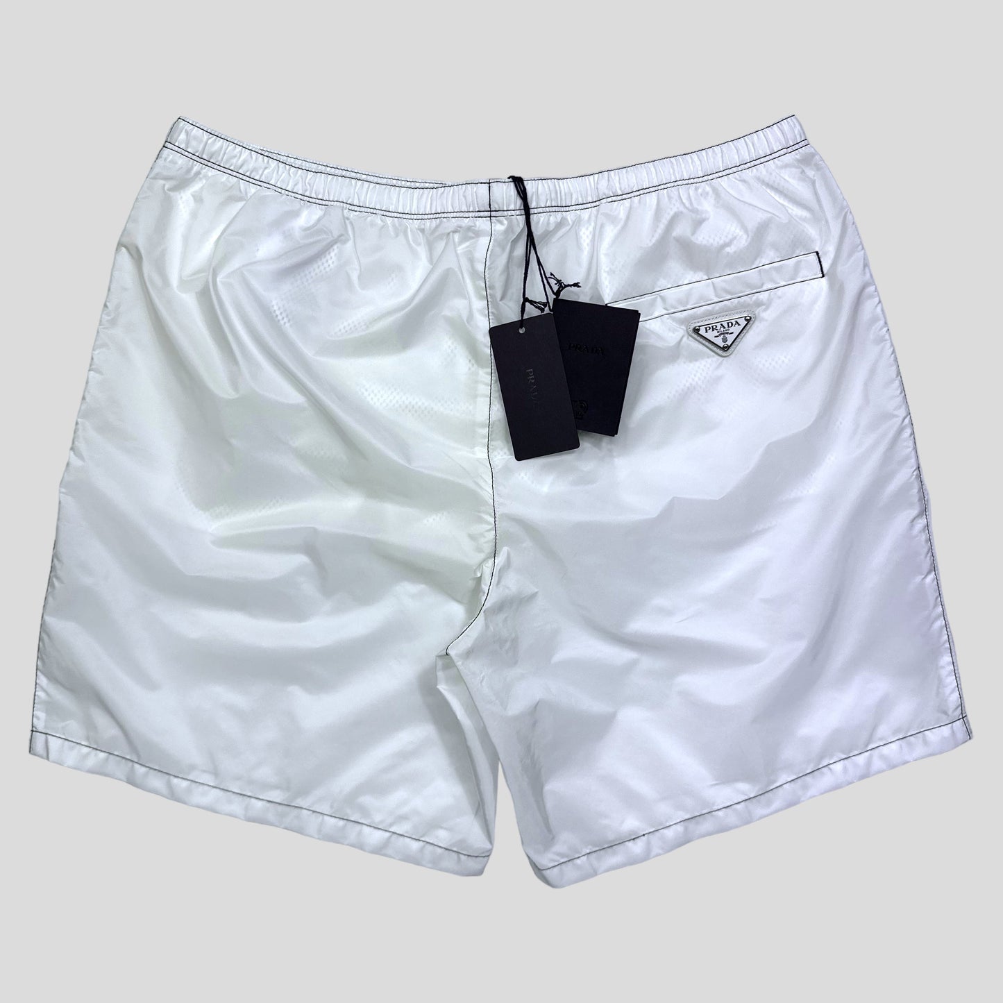 Prada Milano 2021 Re-Nylon Triangle Logo Shorts - IT52