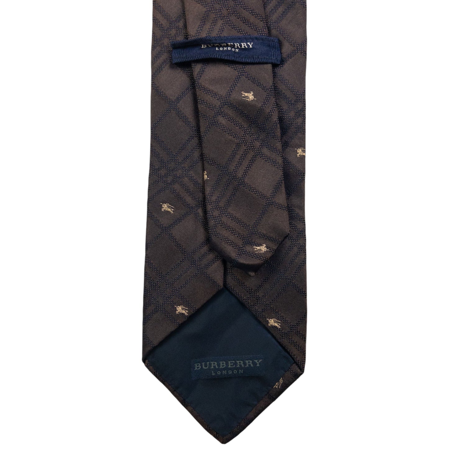 Vintage Burberry Nova Check Monogram Silk Tie