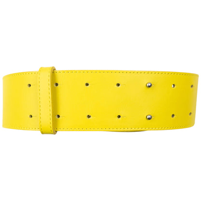 Vintage 2000s Issey Miyake Leather & Clear Vinyl Belt Size XL | O/S, Yellow