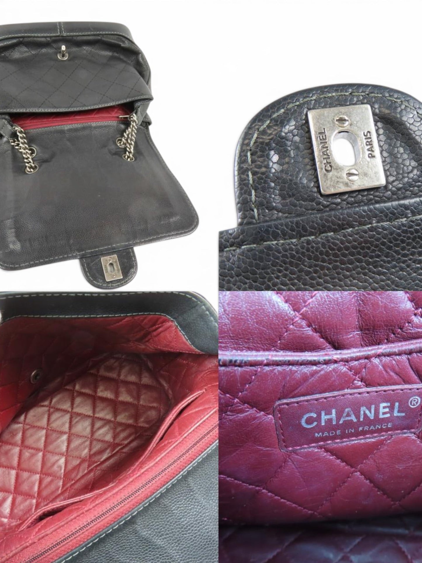 2000s Chanel Caviar Leather Black Matelasse Chain Shoulder Bag SHW | O/S, Black