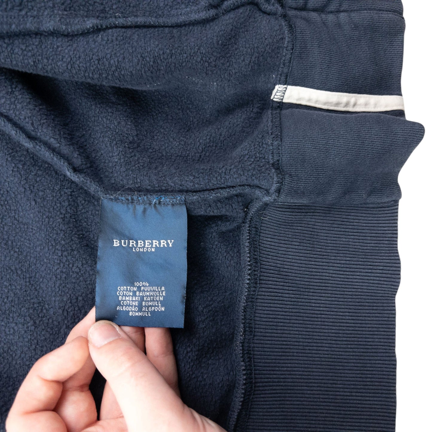 Vintage 2000s Burberry Zip Up Sweatshirt Size M | Medium, Navy