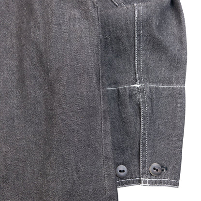 Vintage 2000s Issey Miyake Long Sleeve Button Up Denim Jacket Size L | Large, Grey