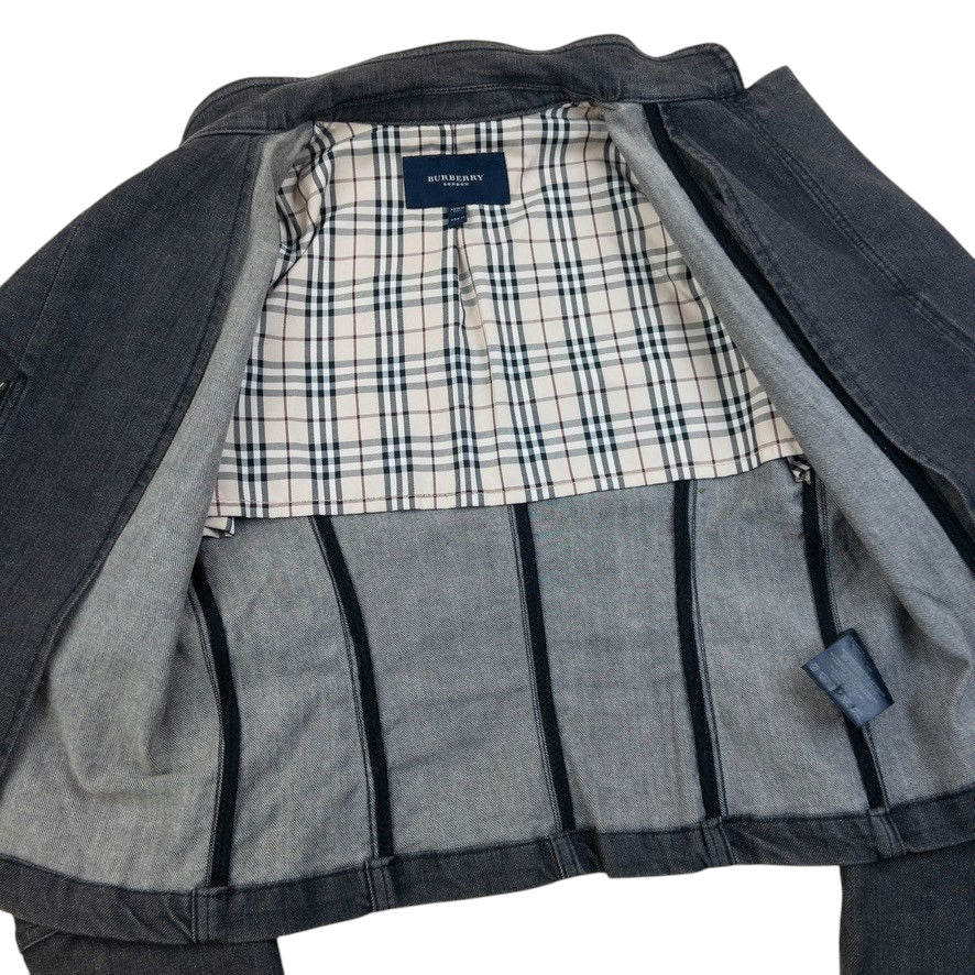 Vintage 2000s Burberry Denim Jacked Womens Size M | Medium, Grey
