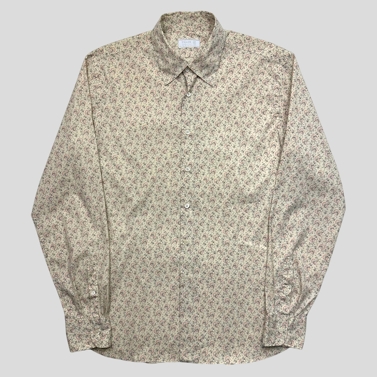 Prada Milano 00’s Dragons Animal Print Shirt - L | Cream