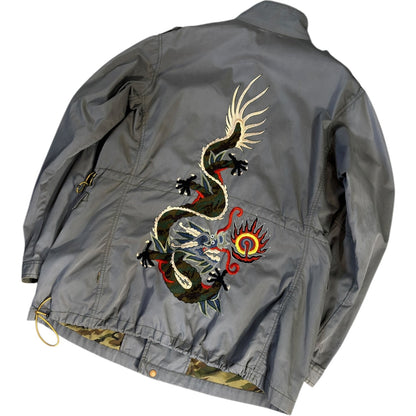 Maharishi 00’s Dragon Embroidered M-65 Field Jacket L | Large, Multicoloured