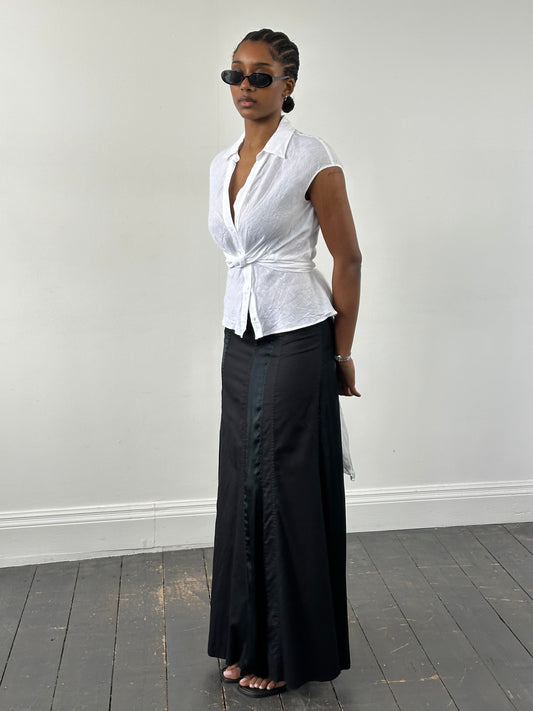 DKNY 2000s Cotton Panelled Skirt - W28