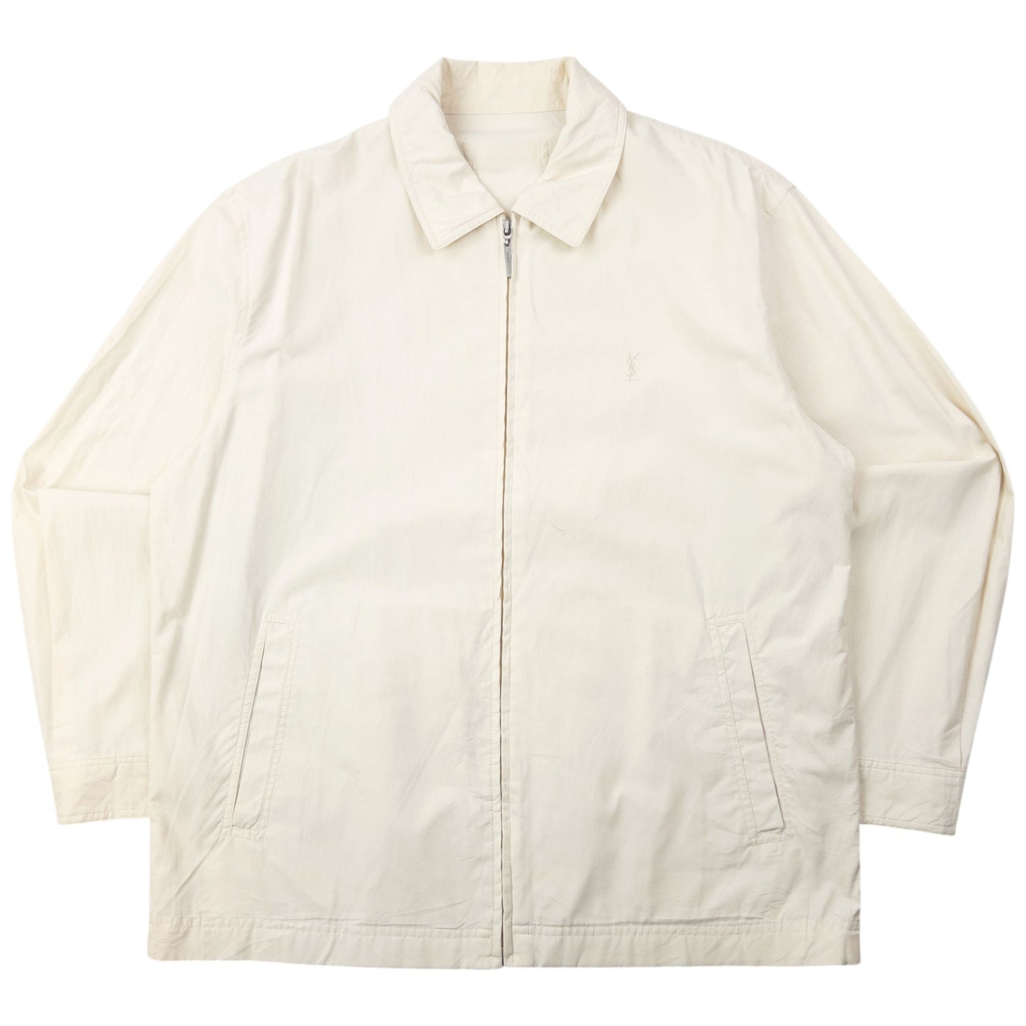 Vintage 90s YSL Yves Saint Laurent Harrington Jacket Size S | Small, Cream