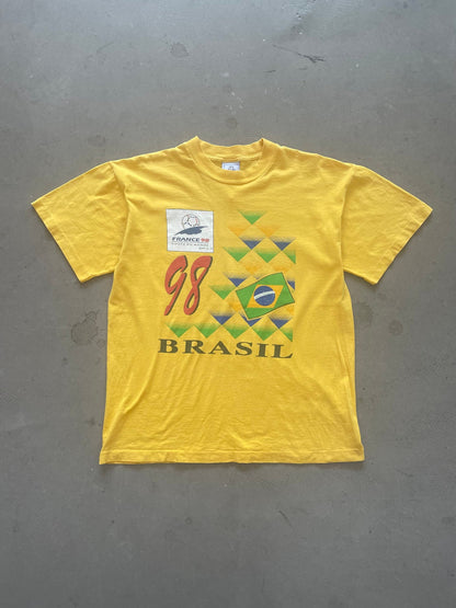 1998 France 98 Brazil T-Shirt - L | Default Title, Red