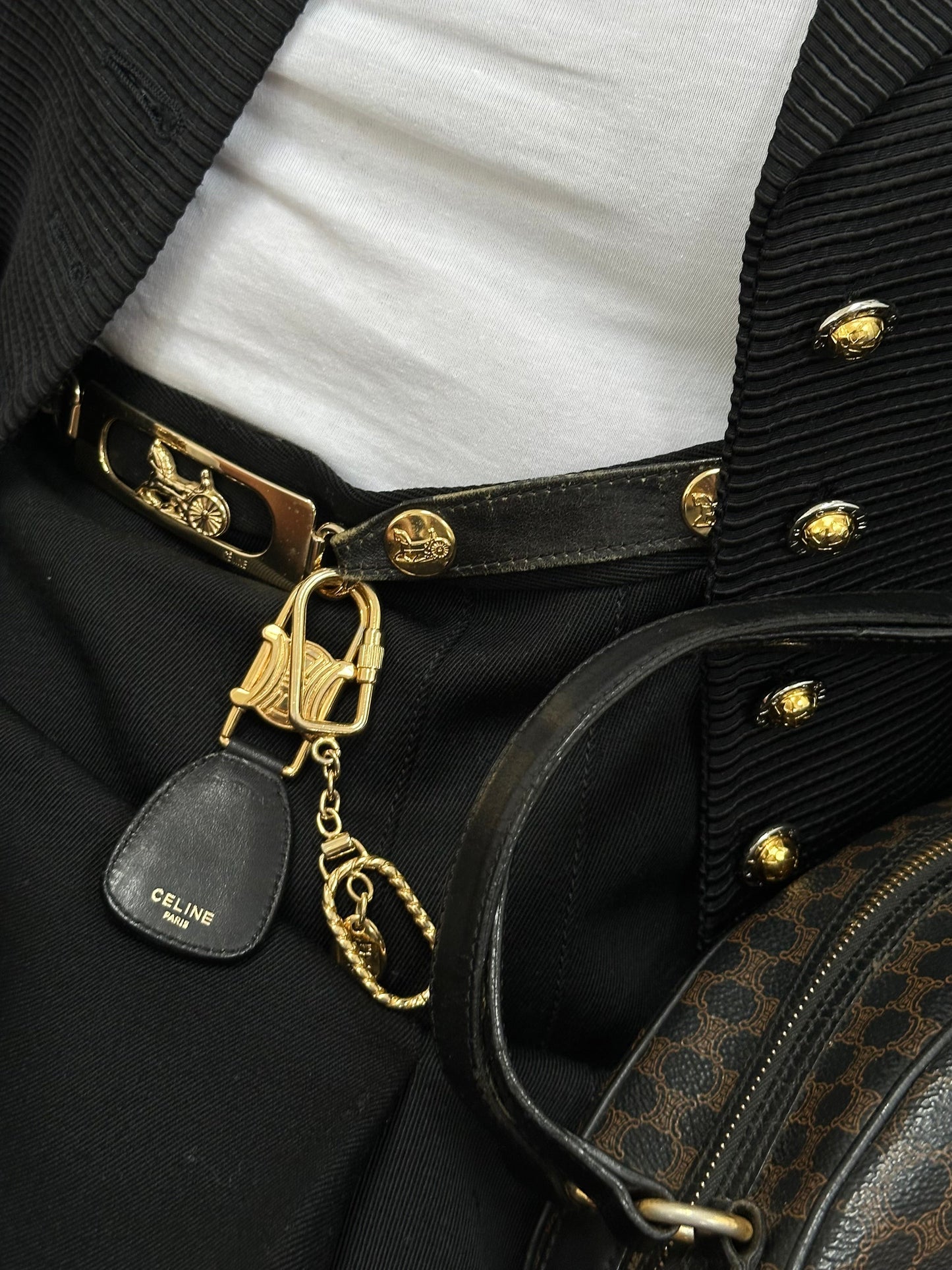 Celine 1980s Pure Wool Logo Hardware Pleated Skirt - W24