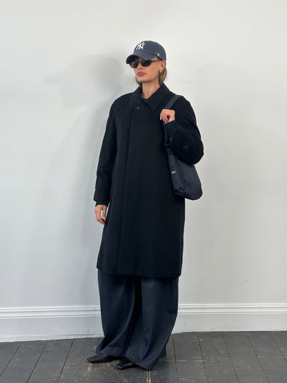 Givenchy 1990s Pure Wool Concealed Placket Coat - XL
